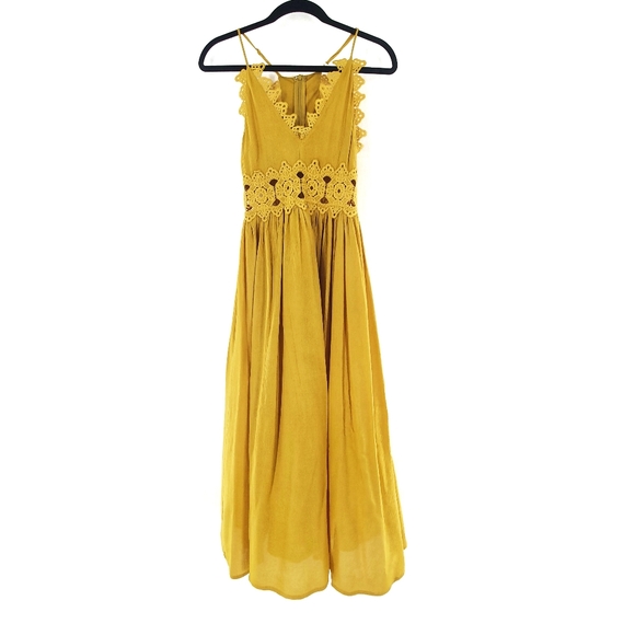 This is Love Mustard Yellow Lace Maxi Dress - Picture 4 of 10